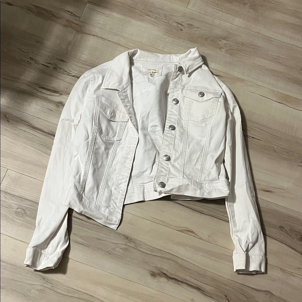Wax Jean Women's Crisp White Denim Jacket